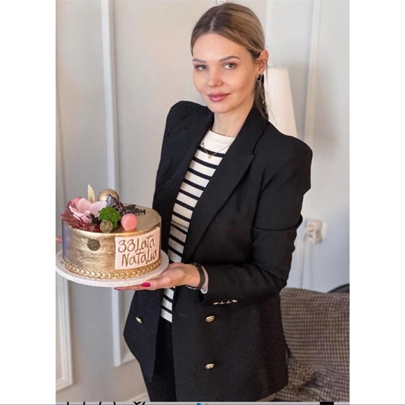 Zara Shoulder Pad Double Breasted Blazer - Picture 3 of 6